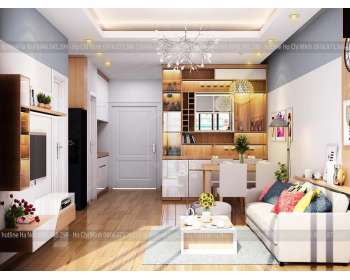 Thi công nội thất chung cư căn hộ 2 phòng ngủ 62m2 chung cư Dream Home Place CC020